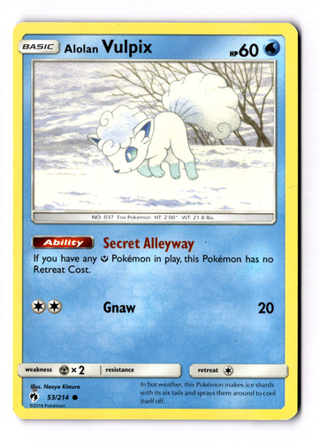 Alolan Vulpix 53/214 Lost Thunder
