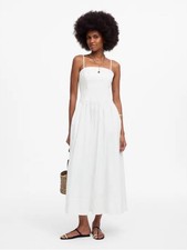 Madewell women’s Poplin Seamed Maxi Dress back cutout white Size 16 NWT