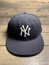 New Era 59FIFTY New York Yankees Hat Cap Fitted Sz 7 1/4 Blue MLB USA Made