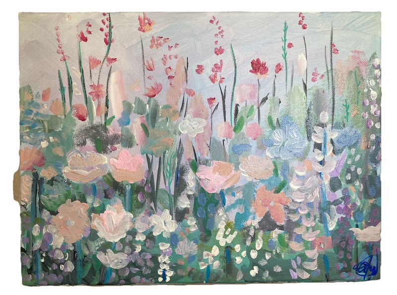 9” X 12”, Peaceful Meadow, Acrylic/Canvas, Original,Signed, COA