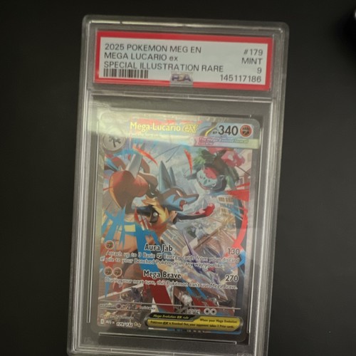The Pokémon Company 2025 Mega Lucario ex 179/132 ME01 SIR Holo English PSA 9 - Picture 1 of 3