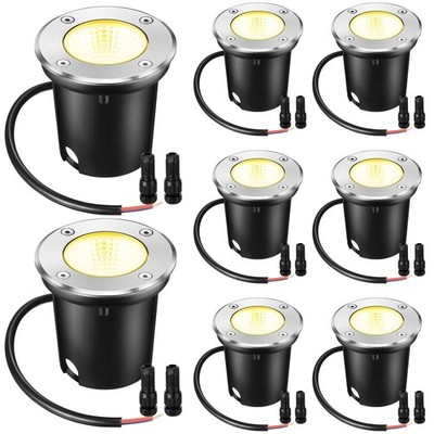 8 Pcs 3W LED Well Lights Low Voltage Outdoor Landscape In Ground Waterproof O...