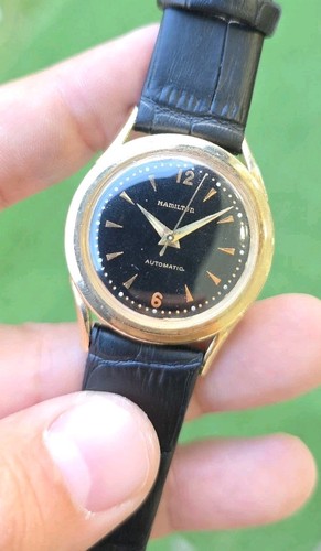 Reloj Hamilton Vintage Automático K-407 10K GF Esfera Negra 33mm Para Hombre Años 50 - Imagen 6 de 24