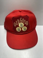 Vintage Old Gold Cigarettes Patch Hat Cap Rope Snapback Adjustable Red Hat