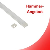 A15 Aluminium Profil 2M FüR Led Streifen + Abdeckung Opal Aluprofil 2X Endkappen