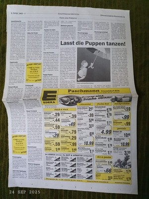 2003 Zeitung Düsseldorfer Anzeiger 09.04.2003  Werbung EDEKA, Düsseldorf-Bilk