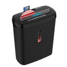 Home Office Paper Shredder,10-Sheet Strip Cut with 3.17-Gallon Basket,P-2 Sec...