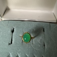 Chrysopras  Damenring 375 Gold Nie Getragen Stein 1cm /1,5cm Gr 18