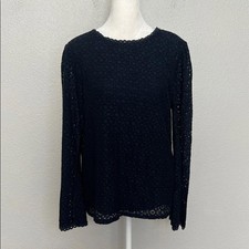 Banana Republic Floral Lace Blouse Blue Size Large