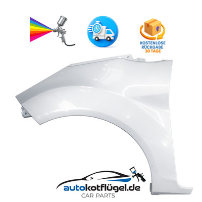 Kotflügel FORD FIESTA MK7 Links 7VTA Frost Weiß 08-17 Neu Lackiert