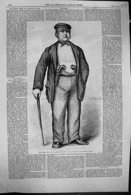 Original alter antiker Druck 1860 Portrait Herr Edwin James Garibaldi Lager 19.