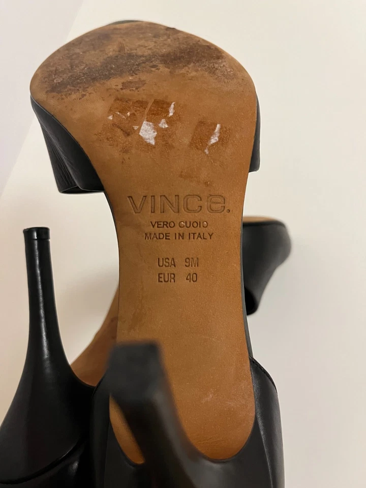 Vince. Salto pontiagudo de couro italiano D'Orsay Vero Cuoio - Imagem 4 de 4