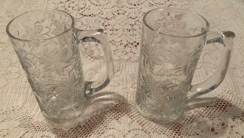 Princess House Fantasia Glass Beer Mugs Set of 2