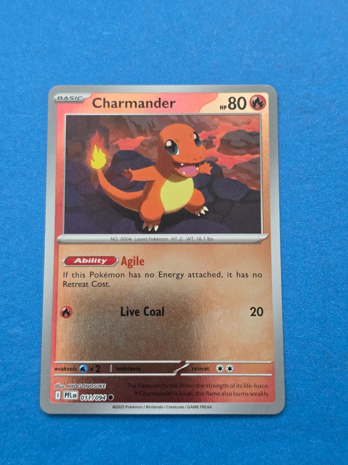 Charmander Reverse Holo 011/094 NM Pokemon TCG Phantasmal Flames