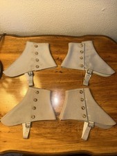 Antique 1920s Women s Boot Covers Spats Wool Felt Leather 2 Pairs Vintage
