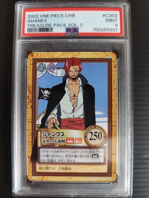 2002 ONE PIECE CHB carddass hyper battle #C303 SHANKS TREASURE PACK VOL2 PSA9