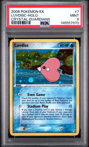 2006 POKEMON EX CRYSTAL GUARDIANS #7 LUVDISC-HOLO PSA 9