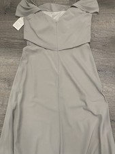 Jenny Yoo Collection Sabine Off-The Shoulder Gray  Formal Maxi Dress Sz 10 