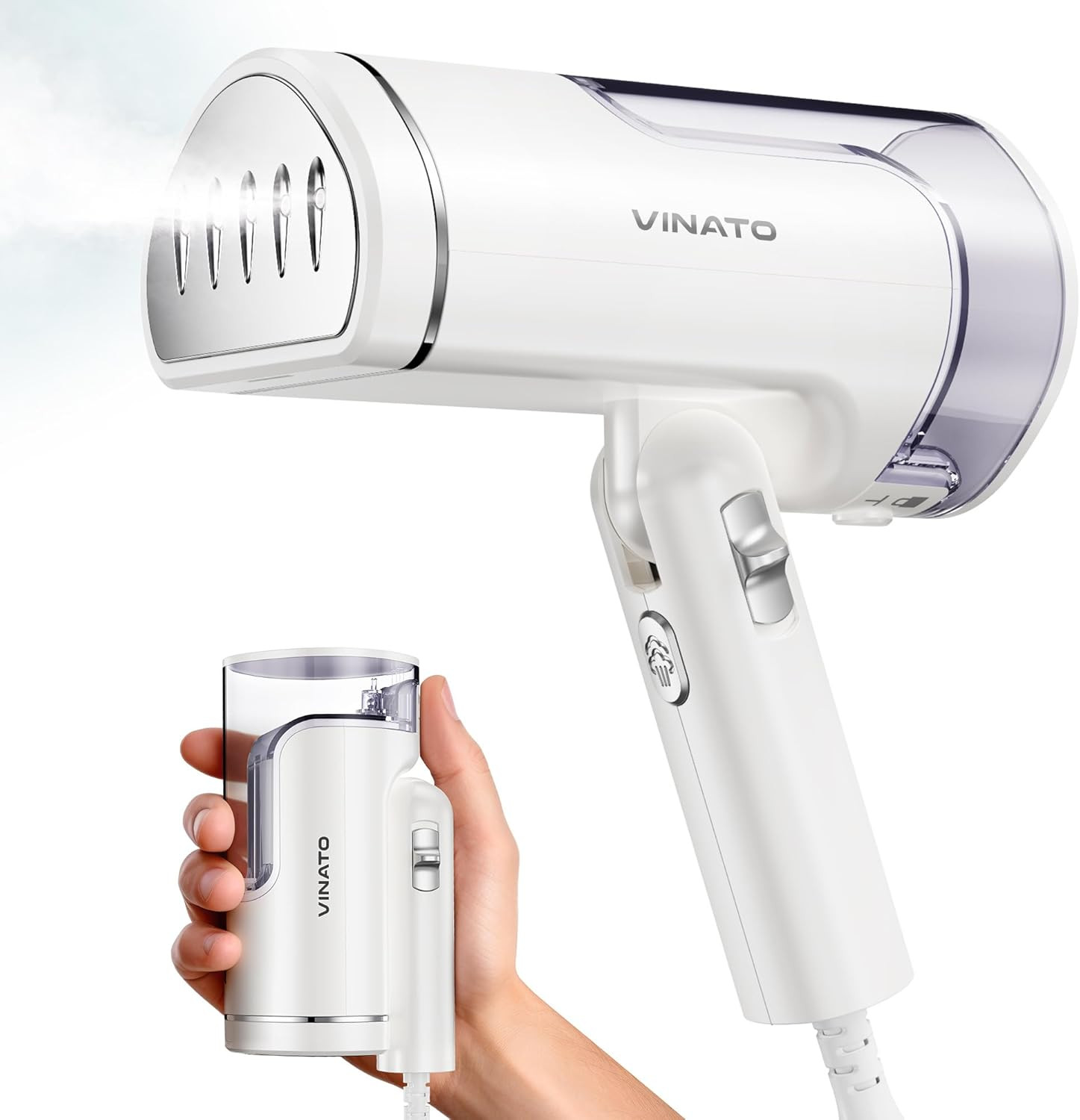 Raddrizzatore a Vapore Da Viaggio, Spazzola a Vapore Portatile Con Manico Pieghe