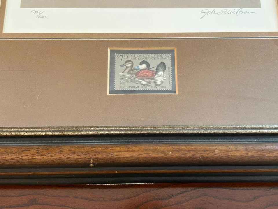 Collectible 1982 Framed Minnesota Migratory Hunting Stamp w/ Print #5790 - Image 2 of 4