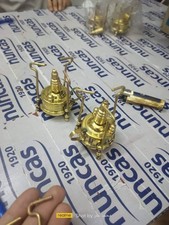 2 Stück Vintage Miniatur Messing Topf Herd Herd Mini Handarbeit Klein Dekor Antik