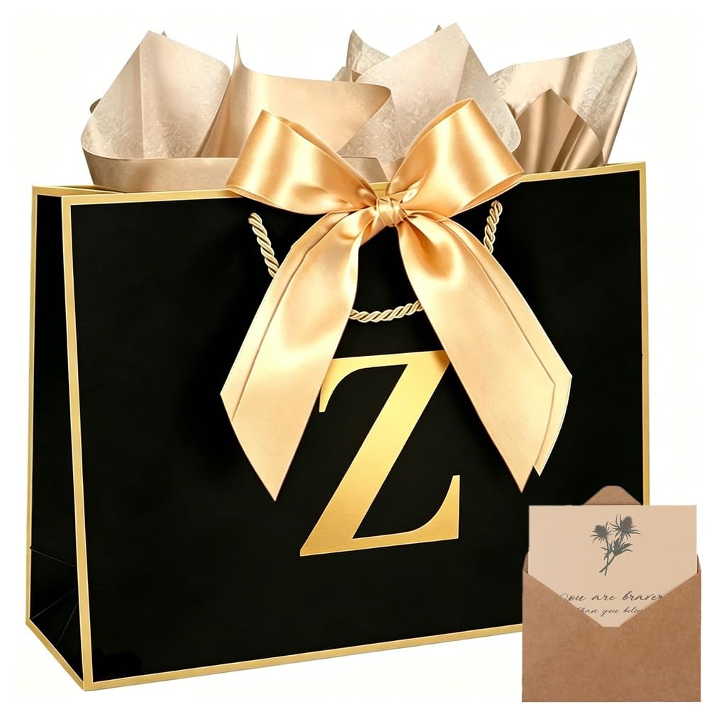 Topaliving Gift Bag Black-Gold Z