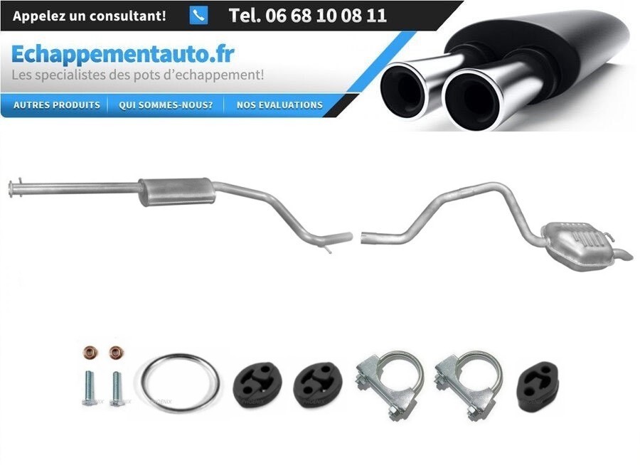 Échappement Ford Mondeo 2.0 Diesel 2000-2004 silencieux arrière tube acier kit complet
