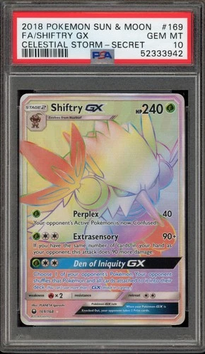 Pokemon Shiftry GX Celestial Storm Secret Rare #169 PSA 10 Gem Mint
