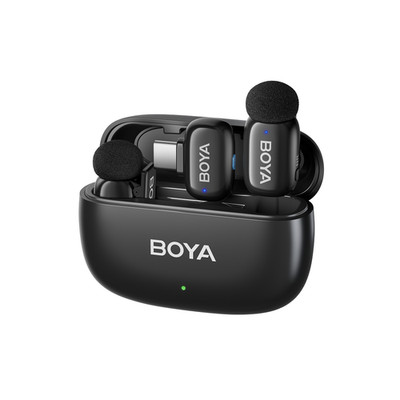 BOYA Mini kabelloses Mikrofon (TX+TX+RX), 2,4 GHz, USB-C für Android und iOS
