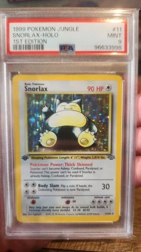 Pokemon Snorlax Jungle 1st Edition Holo Rare #11 PSA 9 Mint