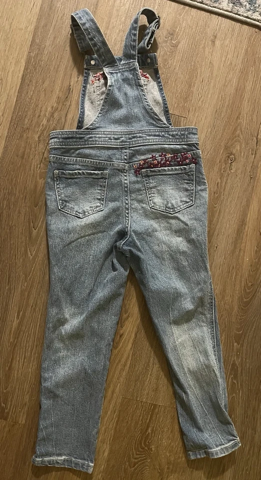 Cat And Jack Size 4/5 XS Denim Overalls With Embroidery - Image 2 of 4