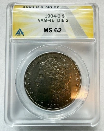 1904-O $1 Morgan Silver Dollar VAM-46, Doubled 4 Top - MS62~Beautifully Toned!