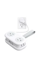 ORICO Travel Power Strip, 4 Outlets 3 USB 1 USB-C 2 USB-A | 4 Outlets, White 