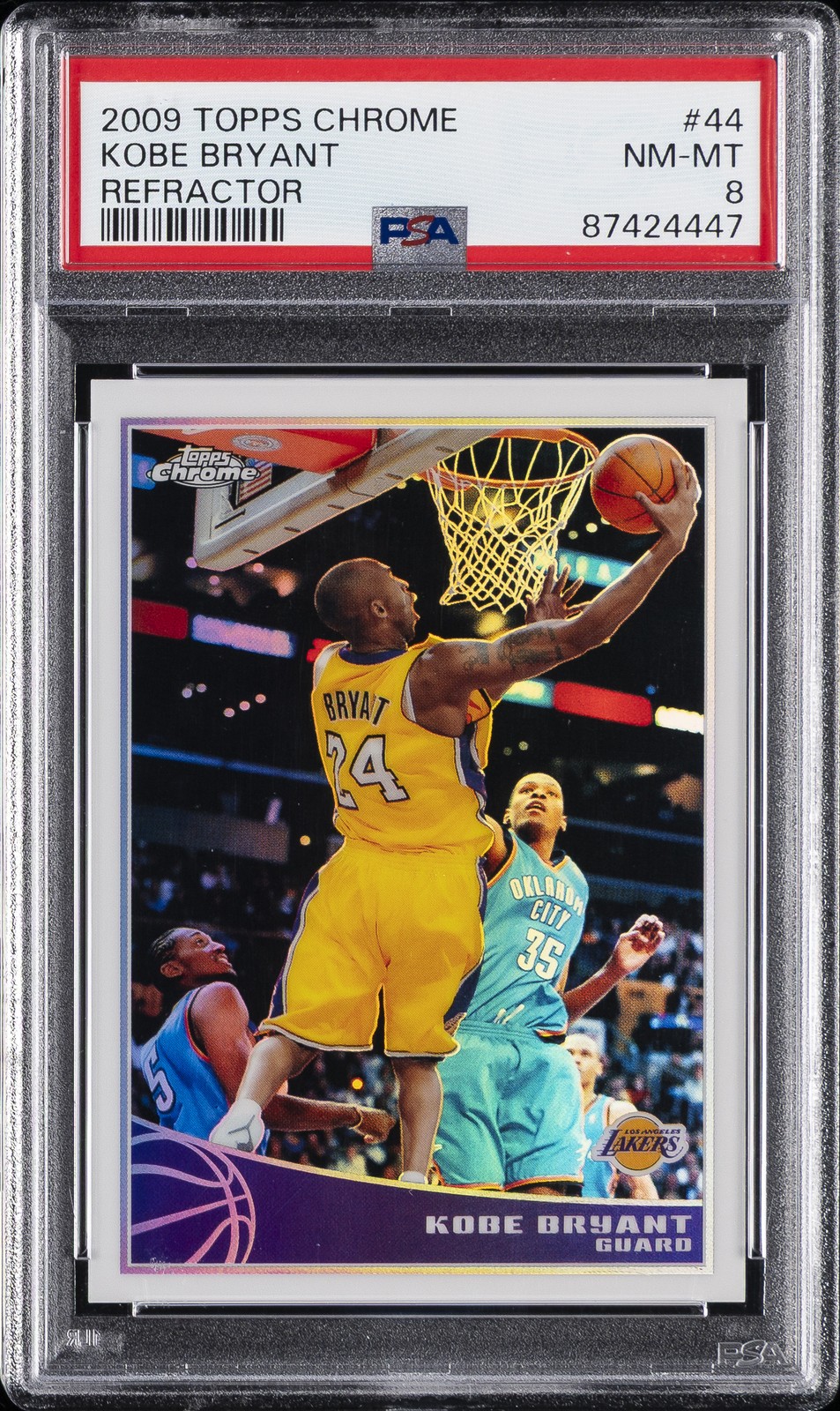 2009 TOPPS CHROME REFRACTOR #44 KOBE BRYANT 372/500 PSA 8