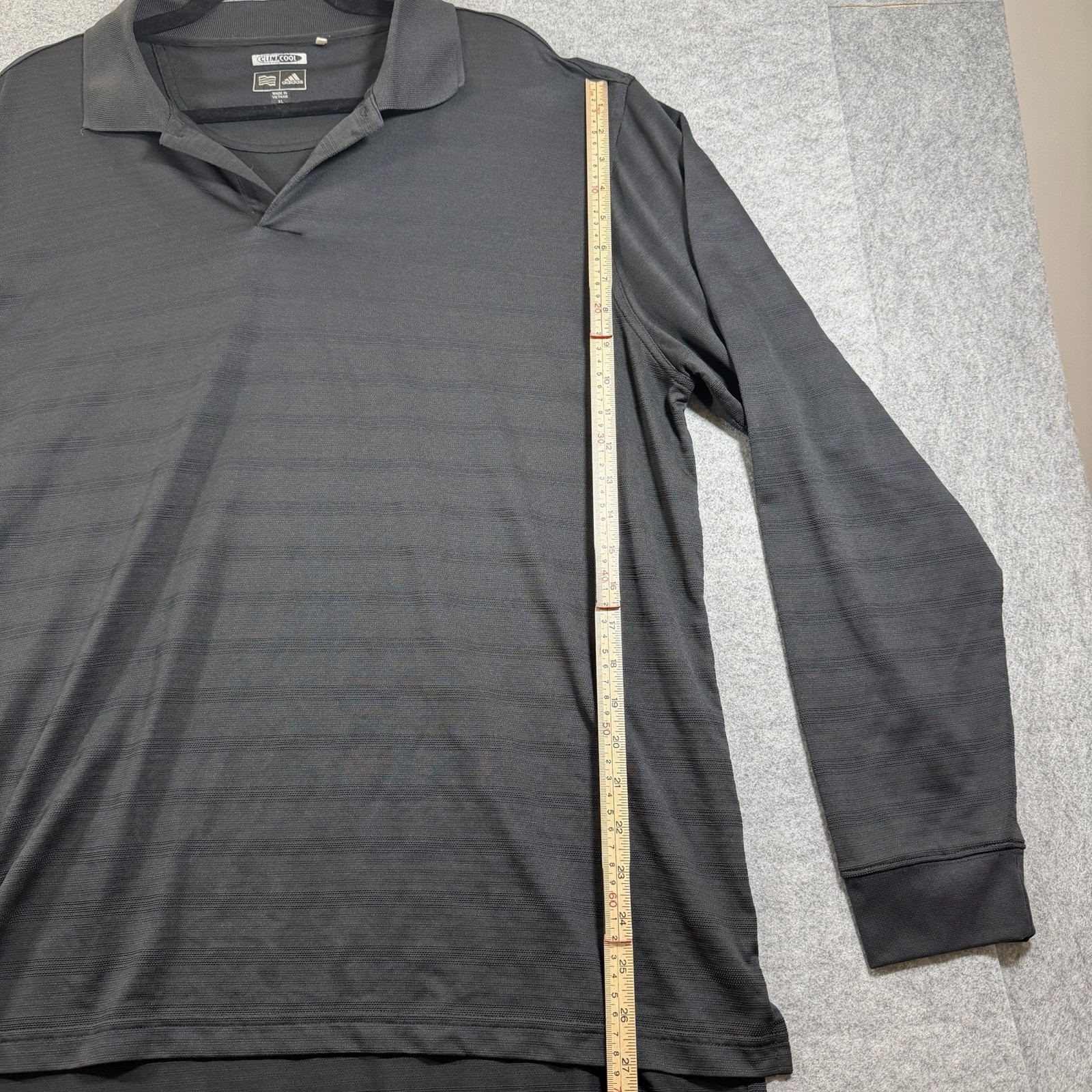 Adidas ClimaCool Polo Shirt Men XL Black Long Sleeve Stretch Golf Wicking VTG 07 thumbnail 8