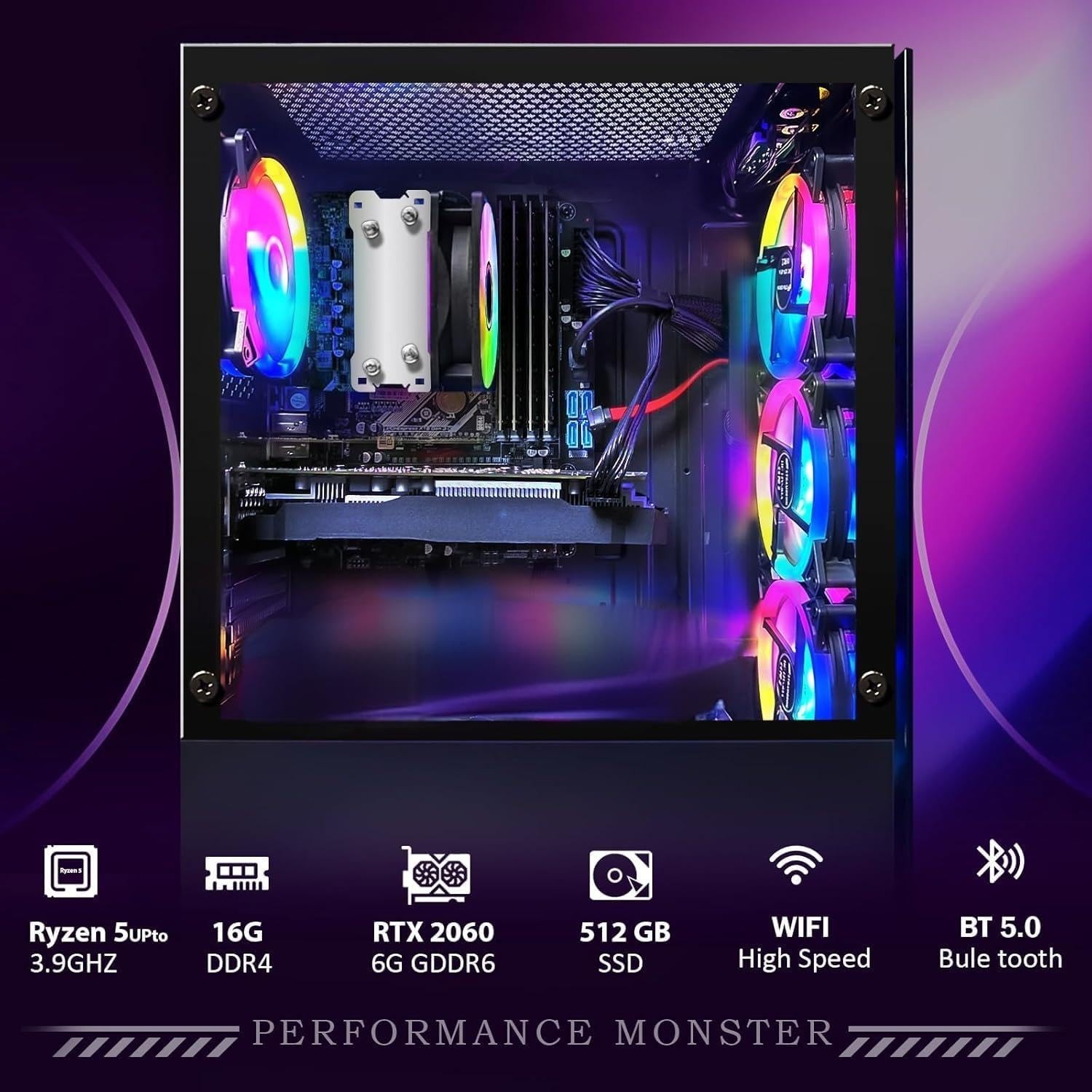 PC Gamer Tour AMD Ryzen 5 - RTX 2060 - 16 Go RAM - 500 Go SSD - Windows 11
