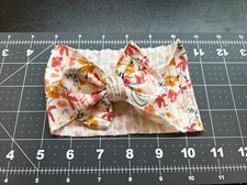 White Floral Baby Headband Bow