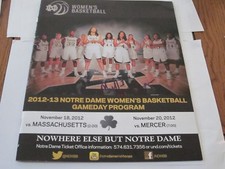 MUFFET MCGRAW AUTOGRAPHED 2012-13 NOTRE DAME WOMENS BASKETBALL GAME DAY PROGRAM