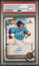 2022 Bowman Draft Cayden Wallace 1st Chrome Refractor Auto /499 PSA 10 Gem Mint