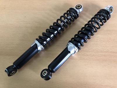 Neue Stoßdämpfer verstellbar schwarz 280mm für Tomos Flexer Califone Quadro A35