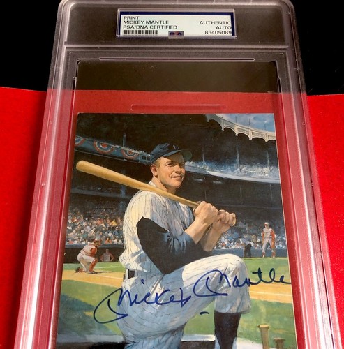 Mickey Mantle Signed PSA /DNA Postcard - YANKEES GREAT !! - Picture 2 of 10
