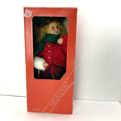 Vtg GF Motionette Animated Christmas Victorian Caroler Girl 16  Musical Animated