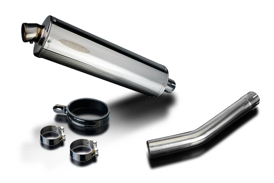 Silenciador de escape Yamaha FZR1000 EXUP Delkevic Slip On 18" acero inoxidable ovalado 89-95 Foto 2 de 2