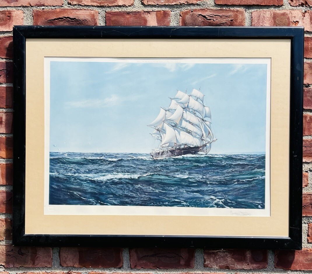 1925 Frost & Reed Bristol Print By Montague Dawson Clipper Ship At