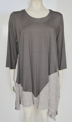 SINNE design...DAMEN OBERTEIL LAGENLOOK TAUPETÖNE VISCOSE/LYCRA GR.2 44/46/48