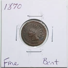 1870 1C Indian Head Cent with Fine Detail Bent #4142