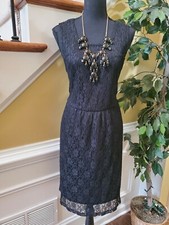 Haani Black Floral Lace Dress Sz XL