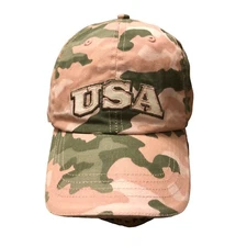 USA Pink Camo Camouflage Adjustable Baseball Ball Cap Hat Patriotic