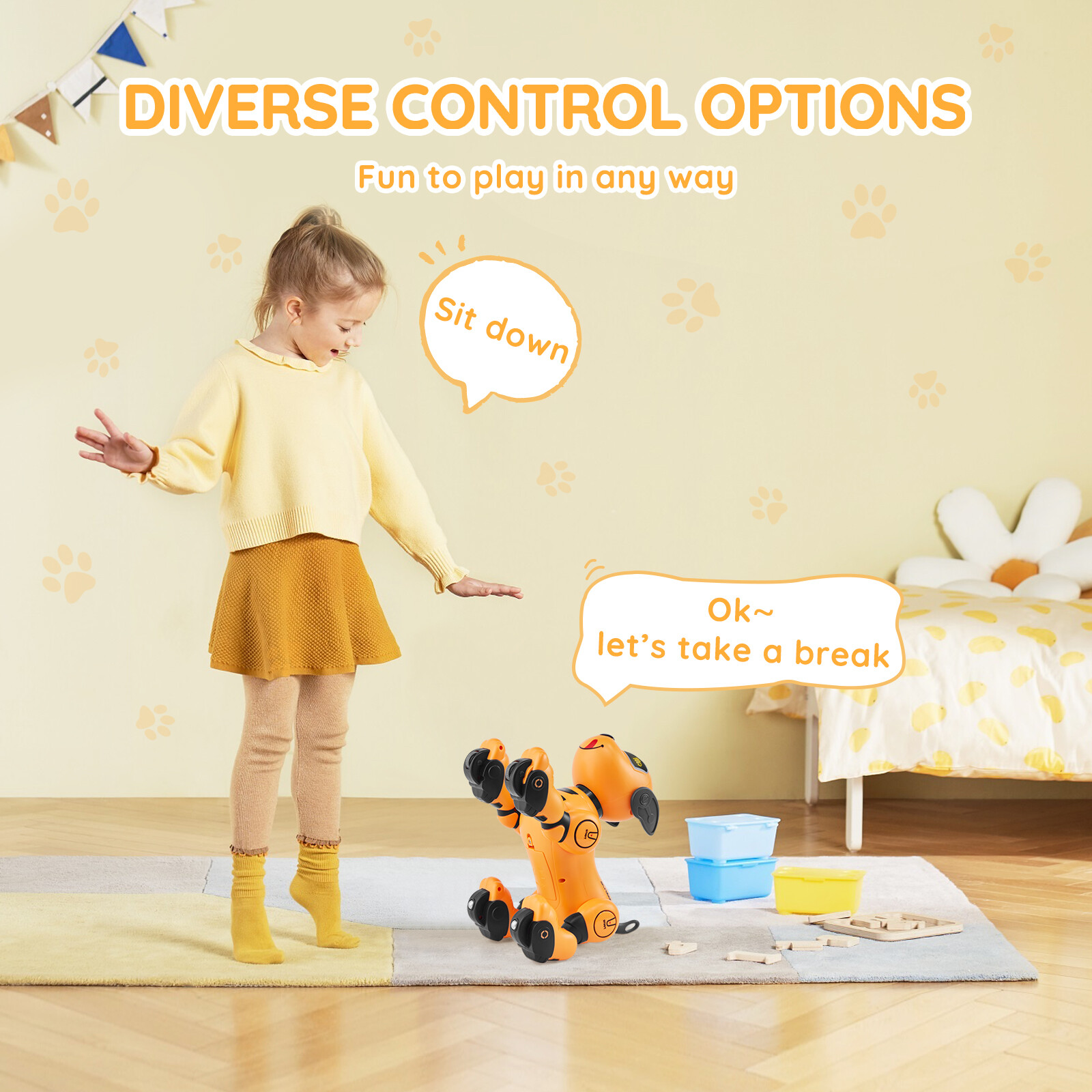 Chien robot télécommandé VEVOR jouet programmable interactif pour enfant blanc - 3