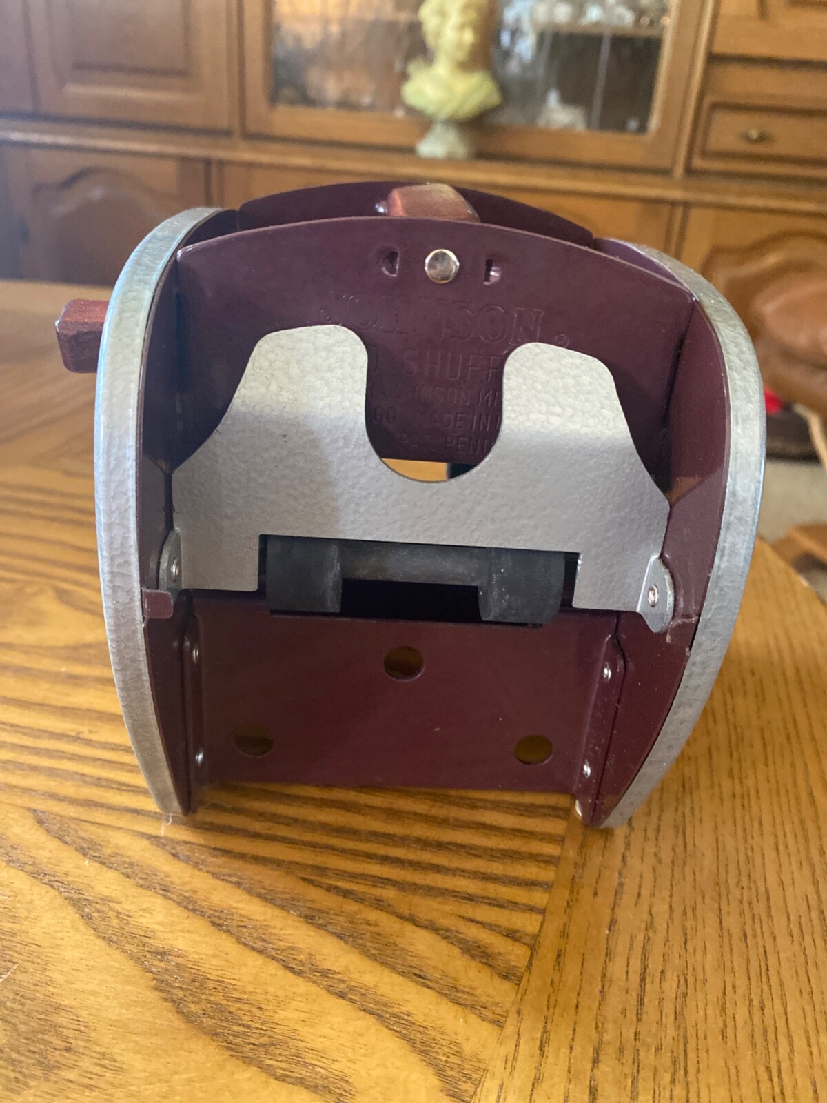 Vintage Johnson Metal Hand Crank Card Shuffler Model 50 one, two or